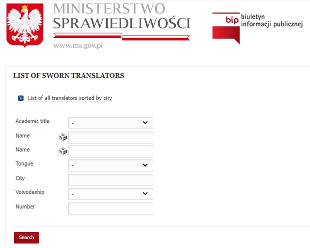 List of Polish Certified Translators