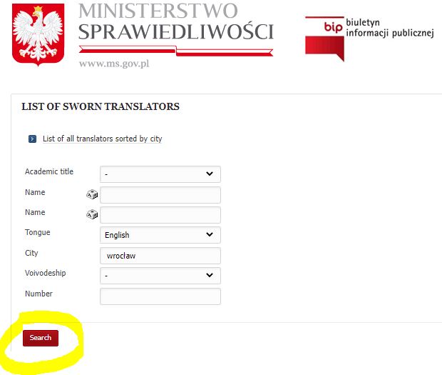 Search for Polish Certified Translator